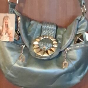 Vintage, Legacy GOLDEN GODDESS Betsey Johnson Metallic Silver Shoulder Bag